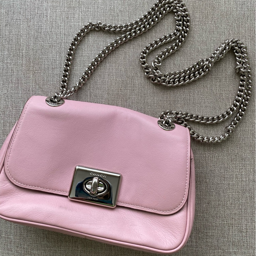 Coach pink clutch/crossbody
